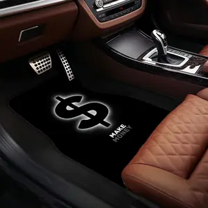 4Pcs make money dollar sign car front and rear seat floor mats digital printing mats are suitable for all car models accessories protection non-slip decorative floor mats B28