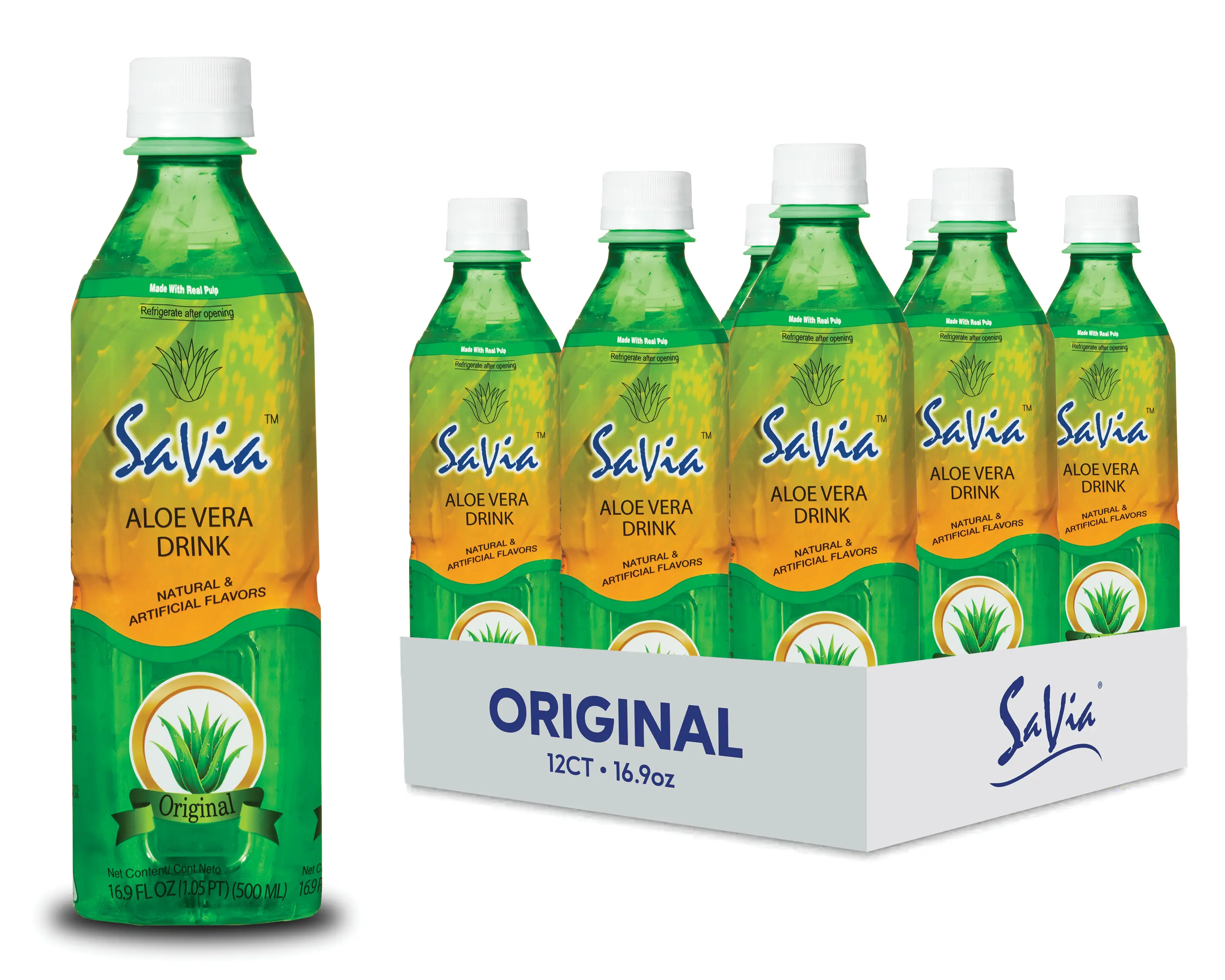 Savia Aloe Vera Drink 16.9oz 12-Pack - Quality Aloe-Based Beverage, Made  with Real Aloe Pulp, Vegetarian, Gluten-Free, Fat-Free - Vitamin - TikTok  Shop