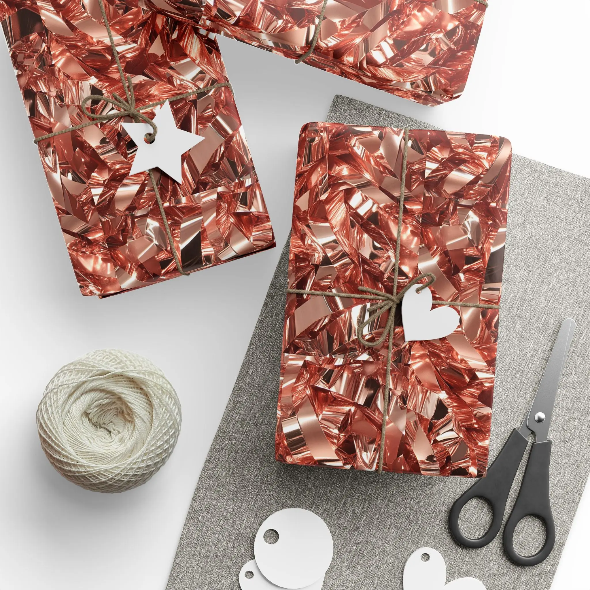 Shimmering Rose Gold Wrapping Paper for Stylish Gifting