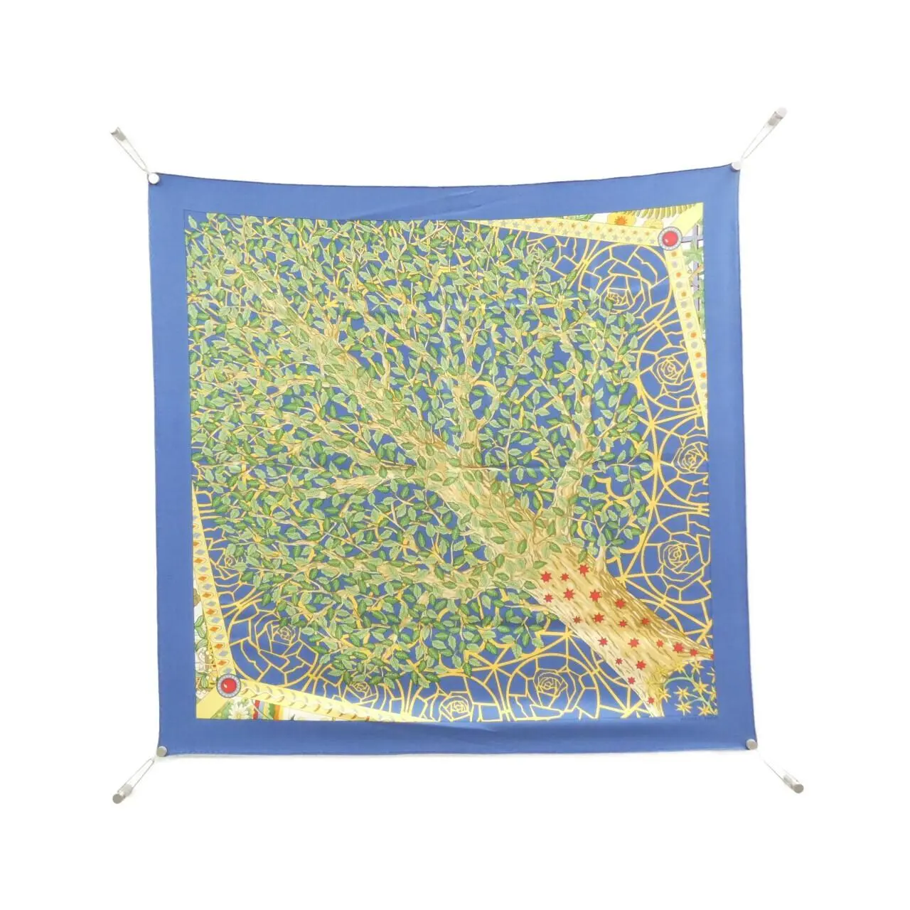 Pre-owned HERMÈS Silk Small Leather Goods Hermes AXIS MUNDI Scarf