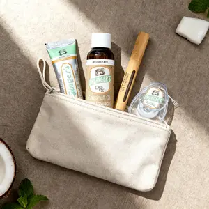 Dr. Gingers Travel Size Oral Care Kit with 1 Toothpaste Coconut Oil Pulling Mouthwash Floss & Whitening Pen Bundle. Promotes Fresh Breath Whiter Teeth Minty zero waste