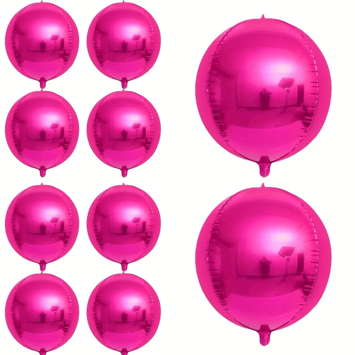 12 pack 4D balloon set - Metal rose/hot pink balloons - Large 25.4cm 4D rose balloons, suitable for Valentine's Day weddings, Mother's Day birthdays, anniversaries, bridal showers, Metallic Balloons