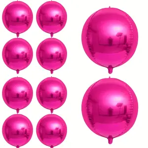 12 pack 4D balloon set - Metal rose/hot pink balloons - Large 25.4cm 4D rose balloons, suitable for Valentine's Day weddings, Mother's Day birthdays, anniversaries, bridal showers