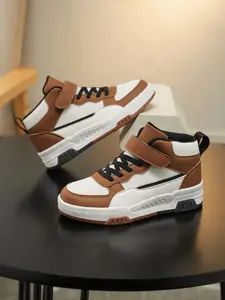 Promotional High-Top Street Skate Shoes for Boys, PU Material, Breathable Mesh Lining, Unisex Design, All Seasons Wear