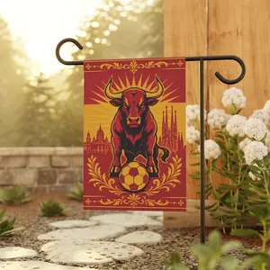 Spain Garden Flag Bull Crest Football Banner Spanish Yard Decor WC26