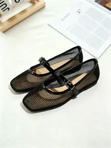 Women's Mesh Strappy Mary Jane Shoes, Classy Breathable Square Toe, Lightweight Anti-Slip Sole, Perfect for Daily Wear, Summer Fashion, Mary Janes Shoes
