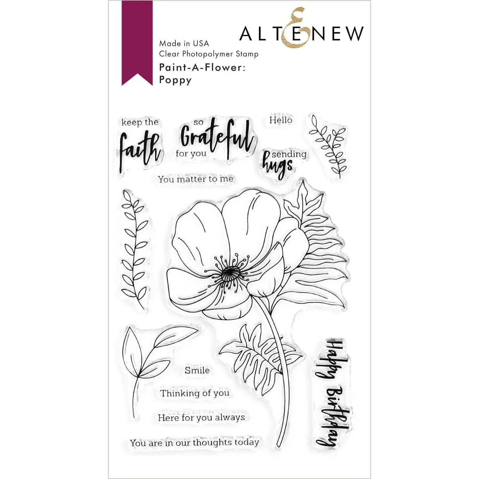 Paint-A-Flower: Poppy Outline Stamp Set