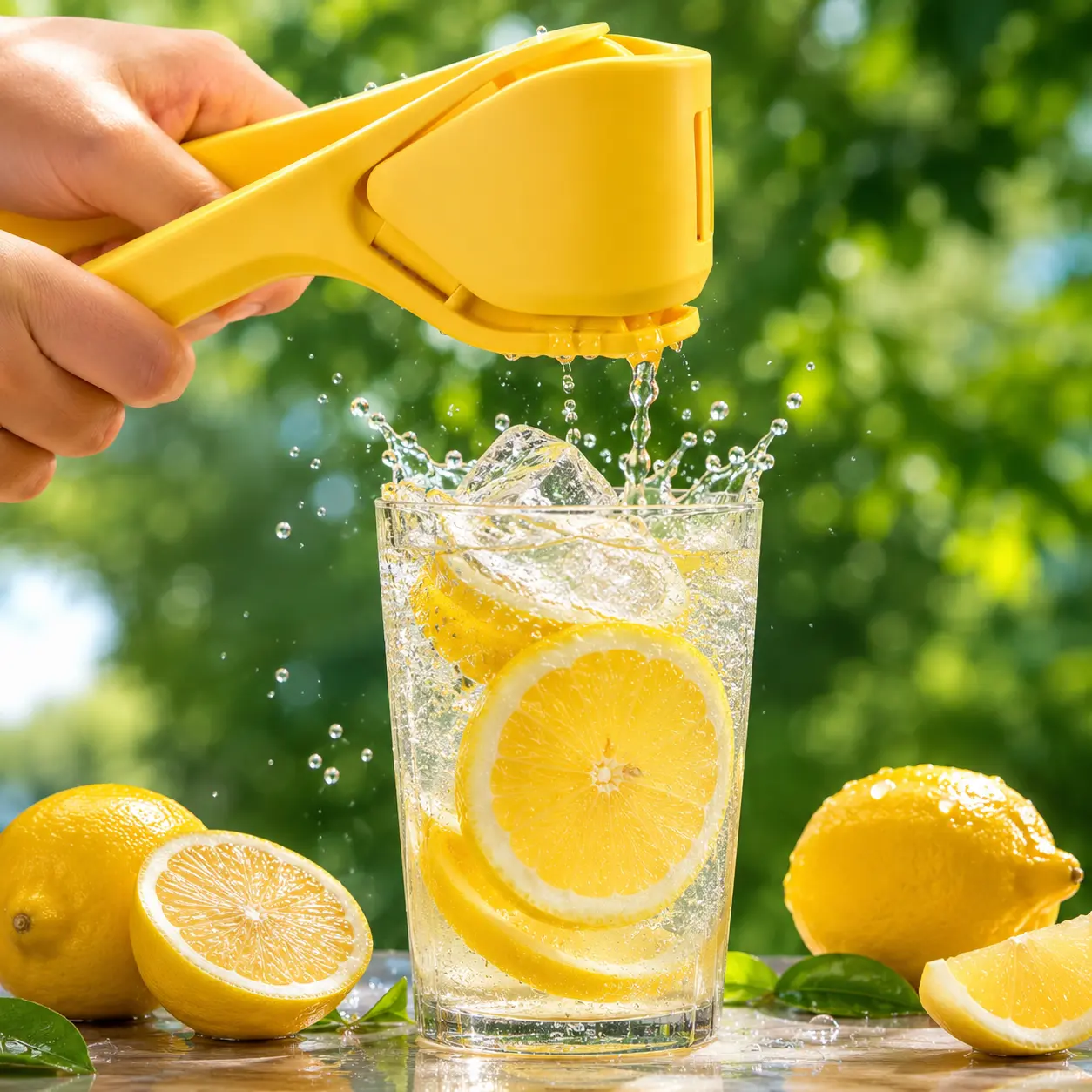Citrus Juicer, Handheld Lemon Squeezer, Home Essential - Kitchen Gadgets Citrus Squeezer with Handles, Easy Juicing Extractor Utensils, Max Yield, Min Effort, Fresh Juice in 3 Simple Steps, Includes Bowl & Cup, Single Unit