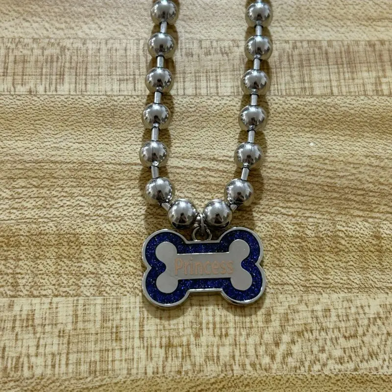 Blue Princess Dog Bone necklace