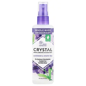 CRYSTAL Mineral-Enriched Deodorant Spray, Lavender & White Tea, 4 fl oz (118 ml)