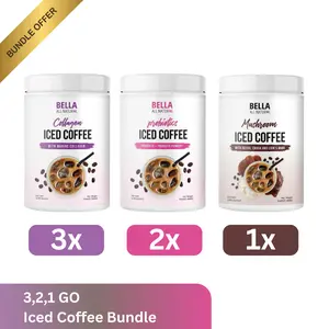3,2,1 GO Iced Coffee Bundle - (3 Collagen Coffee, 2 Probiotics Coffee, 1 Mushroom Coffee)