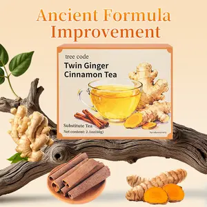Treecode -Wellness Tea-Twin Ginger Cinnamon Tea-100% all-natural! -Fights inflammation, supports digestive comfort, individually wrapped eco-friendly tea bags. Sugar-free, caffeine-free, gluten-free, vegan — perfect hot or iced!