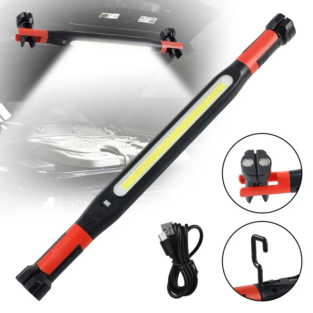 Rechargeable LED Work Flashlight for Mechanics - Remote Sensing, Type-C Charging, Cordless LED Flashlights, Rechargeable Cordless Lamp, Battery Operated Light, Ideal for Workshop, Camping
