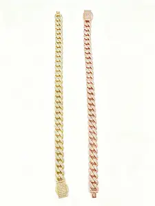 9141 Hip Hop Iced Out Cuban Link Bracelet Full Paved Chain Bling Bling Statement Piece for Men and Women Urban Street Style Accessory outdoorfun