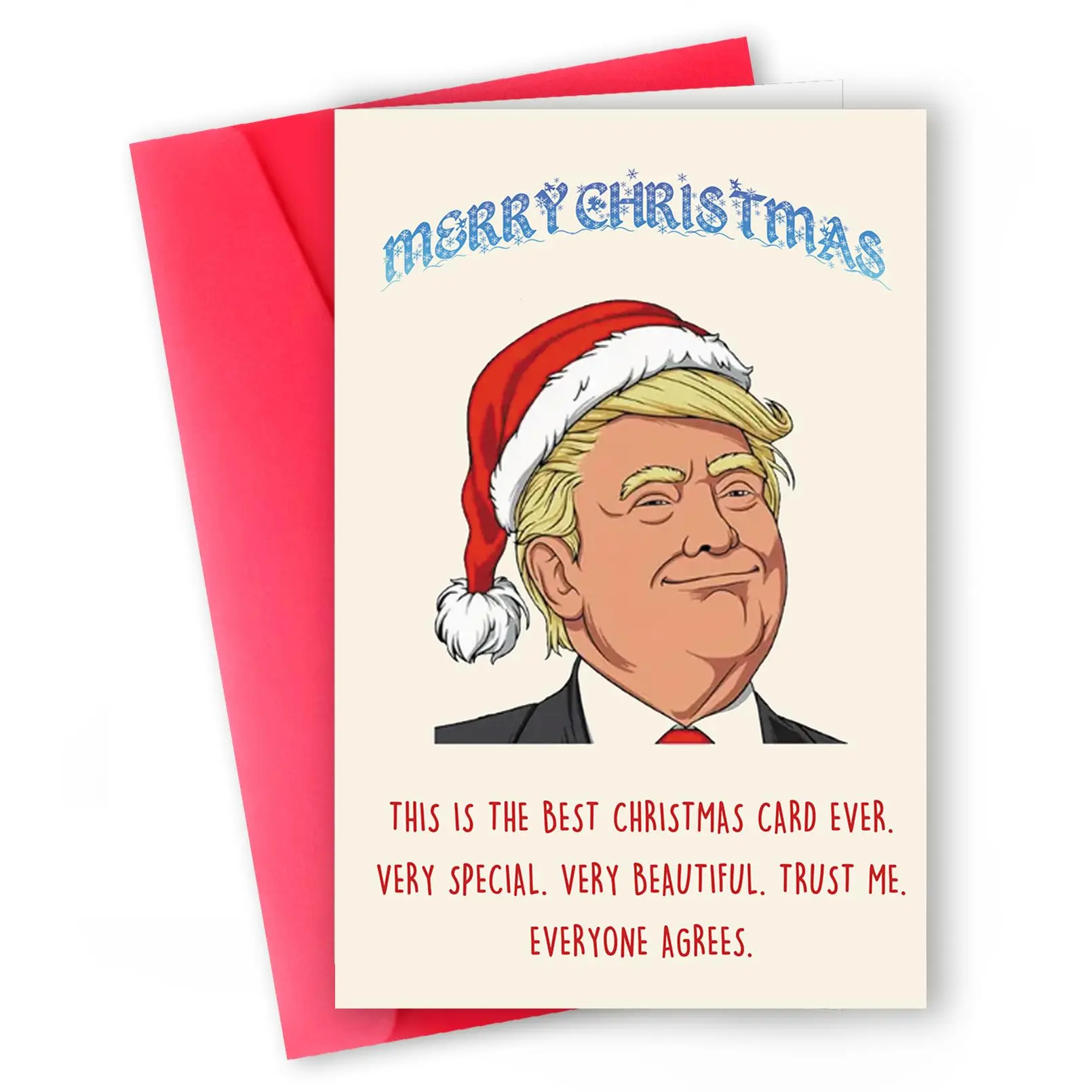 Merry Trump Christmas Card,Funny Christmas Gifts for Him Her,Unique Donald Trump Christmas Card for Women Men,Best Christmas Card Ever