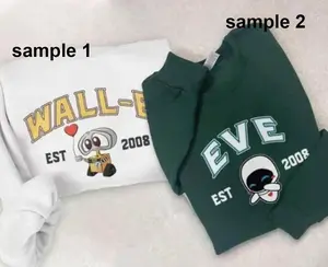 Matching Couple Eveee and WallE Sweatshirts, Trending Crewneck, Valentines Couple Cartoon Movie Shirt, Couple Shirt