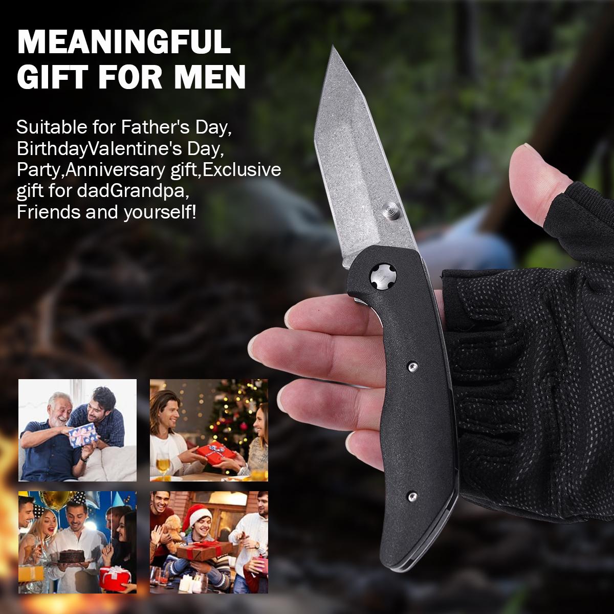 Tactical Everyday Carry Folding Knife, Durable Outdoor Utility Tool for Camping