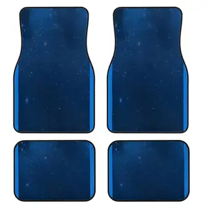 4-Piece Blue Galaxy Car Floor Mats Set, Universal Fit, Crystal Velvet, Full Coverage, for Sedan, Truck, Suv, Car Interior Accessory, Essential Car Accessories