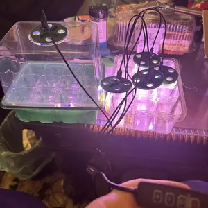 5 Packed Seedling Tray with Digital Timer, Complete Seed Germination Kit with Humidity Dome, Seedling Starter Tray with Adjustable LED Grow Light, Safe Indoor Greenhouse Seedling System