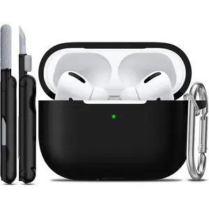 for AirPods Pro 2nd/1st Generation Case with Cleaner Kit,Soft Silicone Protective Case Cover for Apple AirPod Pro 2/1 for Women Men,AirPods Pro Case Accessories with Keychain,Pine Green