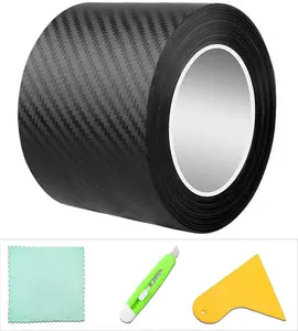 Carbon Fiber Vinyl Wrap for Cars Door Protector Edge Guards .mm Thick ft Length Multi Width Options Universal Fit Hood Trunk Dashboard Motorcycle More (.In x Ft)