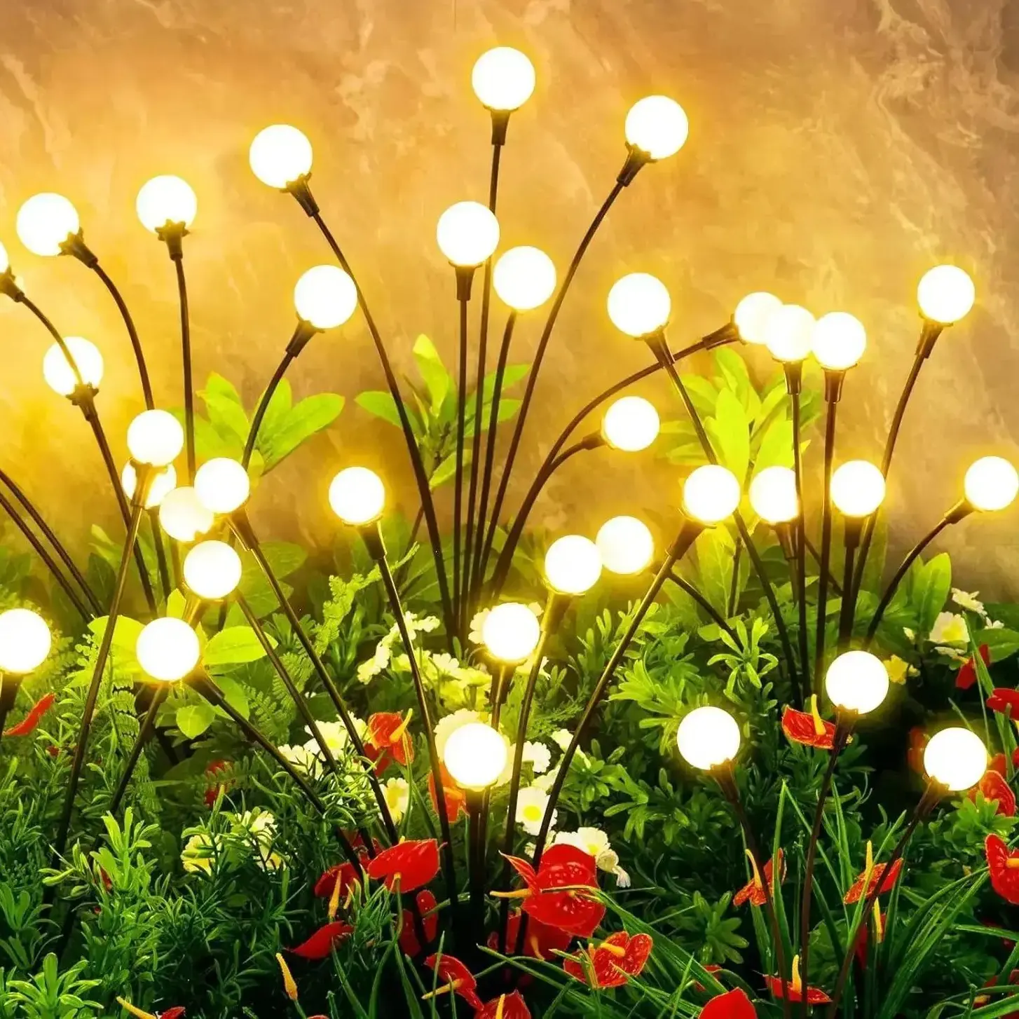 Solar Firefly Lights Outdoor Waterproof Garden Stake Light 4/8 Pack Swaying Firefly Pathway Landscape Decor Auto Dusk to Dawn Glow for Patio Walkway, Yard Decor