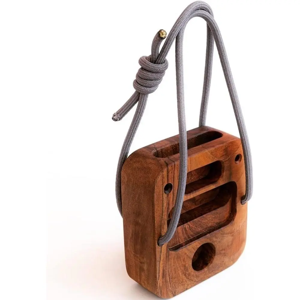 Hardwood Portable Mini Hangboard - Rock Climbing Fingerboard Trainer with Pinch Block, Multiple Grips, Compact Lightweight Design for Home Gym Sport, Durable Unisex Tool for Pinch Grip Training, Rock Climbers, Beginners and Advanced Climbers