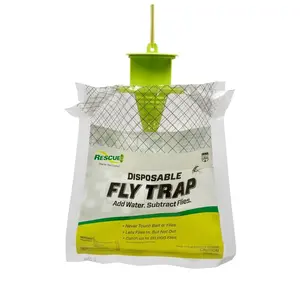 Rescue Disposable Fly Trap - Water-Resistant, Easy to Use, No Need to Clean, Green Handle