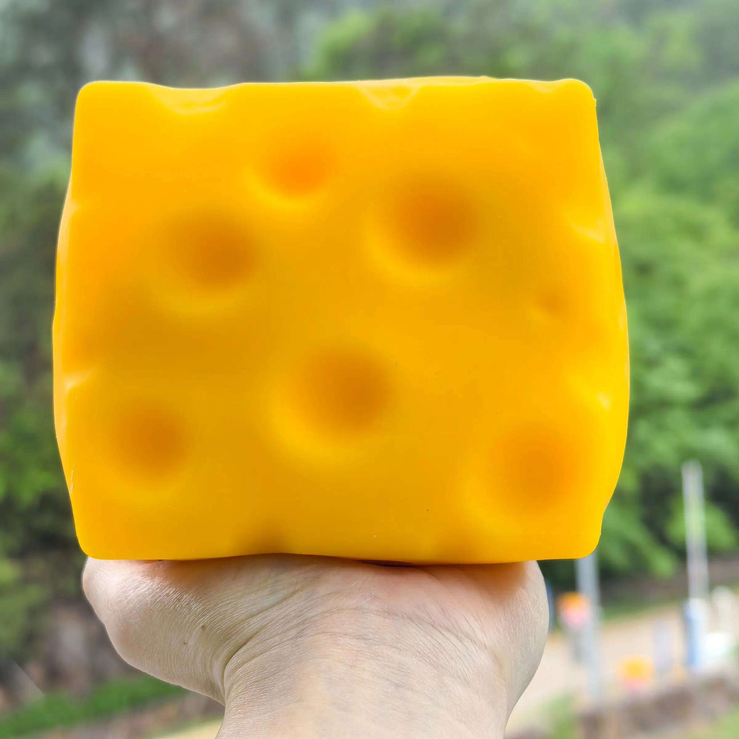 Giant Cheese Squeeze Toy, Extra-Large Cheese Squishy Fidget, Soft Slow-Rising Stress Ball, Stress Relief Fidgeting, Stress Relief Squishy, Gift for Adults