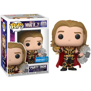 Funko Pop! Party Thor What If...? 877 - Walmart Exclusive Vinyl Figure in PopShield Protector
