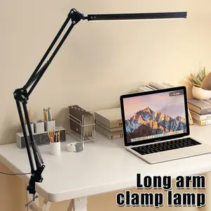 LED Desk Lamp for Home,Office,Reading,Adjustable Eye-Caring Desk Light with Clamp,Swing Arm Lamp Includes 3 Color Modes,10 Brightness Levels Table Lamps with Memory Function Dimmable Lighting