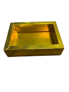 Ze Yellow Box - Elegant Gold Finish Storage Container for Organizing and Displaying Items