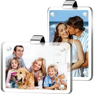 2Pcs Acrylic Personalized Sun Visor Magnetic Photo Frame for Car, Suitable for Placing Family or Personal Photos