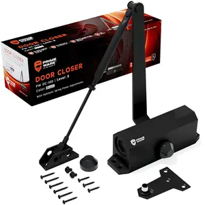 PrimeWare Heavy Duty Automatic Door Closer DC-300 – Adjustable Hydraulic Surface Mount Door Closer for Commercial & Residential Use, Prevents Slamming, Smooth Controlled Close, Easy Installation for Wood or Metal Doors