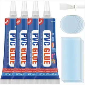 Air Mattress Patch Kit, Pool Liner Patch Kit Waterproof, Transparent Inflatable Patch Repair Kit - Vinyl Repair Kit for Boat,Raft, Swimming Pool, Hot Tubs, Inflatables(15ml 4Pack)