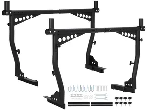 【GARVEE】Universal Adjustable Truck Ladder Rack with 1000 Lbs Capacity, Steel Pickup Rack, Extendable 52"-82" No-Drill Roof Rack for Kayaks, Lumber, Ladders, Surfboards, Cargo - Fits Full-Size Pickup Beds