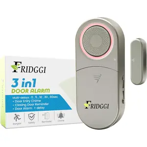 3-in-1 Door Left Open Alarm with Delay Multiple Timing Options Window Ajar Chime Close Door Reminder 80 to 120 dB Alerts for Home Office Shop (Grey)