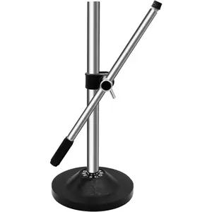 5 Core Mic Stand Adjustable Desk Boom Microphone Stands Round Base Portable Table Pedestal Para Microfono w Universal Mike Holder - MS RBS CH IN