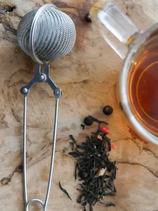 Metal Mesh Ball Tea Infuser Strainer with Handle, Stainless Steel | Perfect Match for Symbi Herbal Tea Blends | Durable & High Quality | Symbi