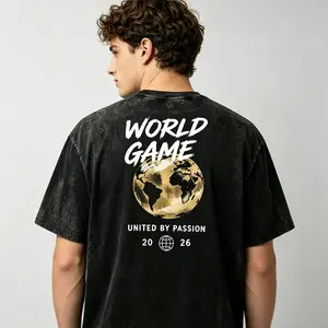 WORLD GAME! 2026 Soccer Graphic Tee | 100% Heavyweight Cotton Acid Wash T-Shirt | BlokeCore Style,UNITED BY PASSION: 2026 Global Soccer Tee | Premium Distressed Acid Wash Boxy Fit T-Shirt | Urban Streetwear outdoorfun