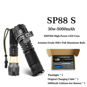 Tactical FlashlightBLACK FRIDAYMultifunctional High Powered One PieceZoomable Strobe Light With Soft CampingLantern