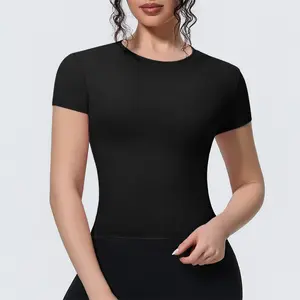 Women's Buttery Soft Yoga T shirts Moisture Wicking Slim Fit Short Sleeve Top for Fitness Training Sports