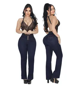 Jeans colombiano cintura alta bota ancha