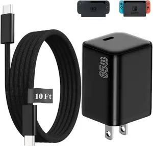 65W Charger for   ( Series) + 10FT Fast   for  1/2 Dock TV Mode, Steam Deck, ROG Ally and More