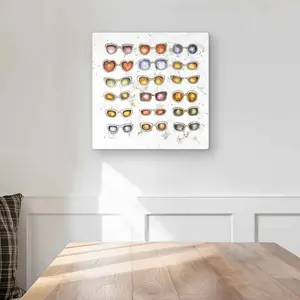 Begin Home Decor C1MP1616502DQI 16 x 16 in. Women Sunglasses Wall Art - Beauty Orange Metal Print