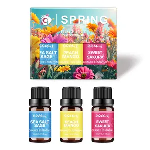 3/12pcs Essential Oils Set 0.34Oz Lemon Burst Spring & Summer Fragrance Oils for Diffusers Scarlet Berry Bluebells Vanilla Elegance Pink Coconut Ocean Waterless Diffuser Car Air Freshener Humidifiers Valentine'S Day Gift