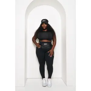 BLACK TUMMY CONTROL LEGGING SET