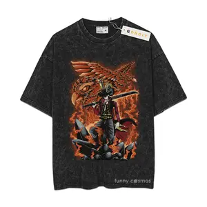 Mihawk Mineral Washed T-Shirt, 1P T-Shirt, Anime Oversized Washed Shirt, Oversized Washed T-shirt GONOLY