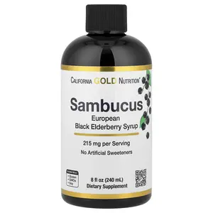 California Gold Nutrition Adult Sambucus Elderberry Syrup, 8 fl oz (240 ml)