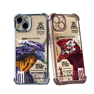 Anime Evangelions Phone Cases For iPhone 17 Promax Pro Air 16 15 14 13 Silicone Plating Cool Transparent Protective Cover Protection Soft Touch